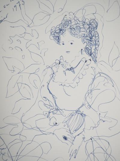 Emilio GRAU SALA : Portrait de jeune-fille - Dessin original signé 2