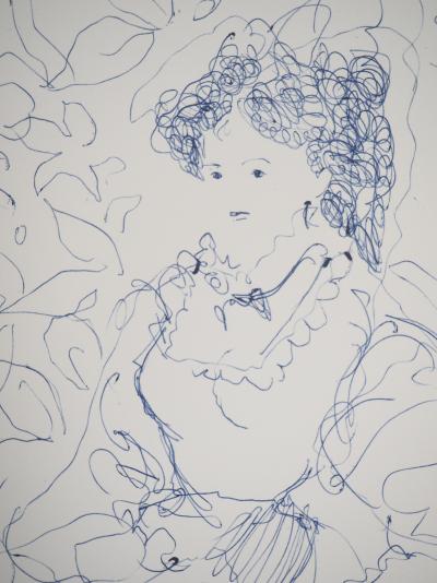 Emilio GRAU SALA : Portrait de jeune-fille - Dessin original signé 2