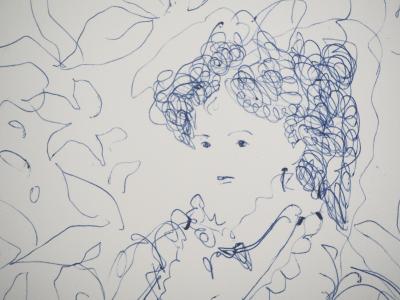 Emilio GRAU SALA : Portrait de jeune-fille - Dessin original signé 2