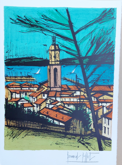 Bernard BUFFET - Saint Tropez, église et la baie, 1978 - Hand Signed Original Lithograph 2