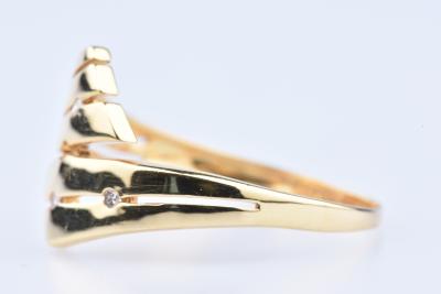 Bague en Or Jaune ornée de 5 Diamants à 0,04 ct au total 2