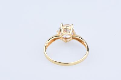 Bague en Or Jaune 18 ct (750/1000) 1 Oxyde de Zirconium 2