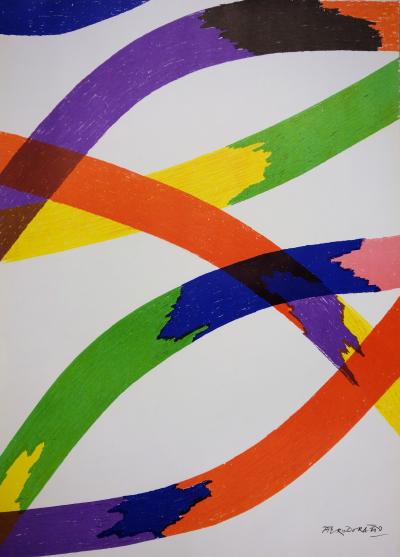 Piero Dorazio : Rubans - Lithographie signée 1972 2