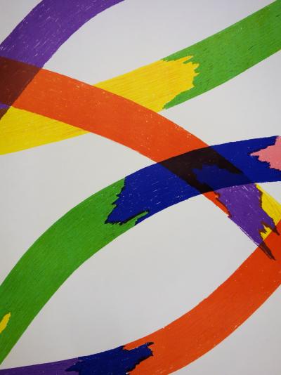 Piero Dorazio : Rubans - Lithographie signée 1972 2