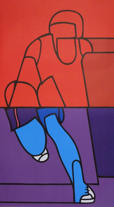 Valerio ADAMI : Le coureur - Lithographie signée 1972 2