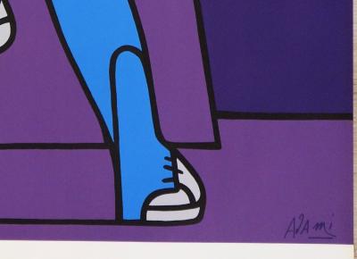 Valerio ADAMI : Le coureur - Lithographie signée 1972 2