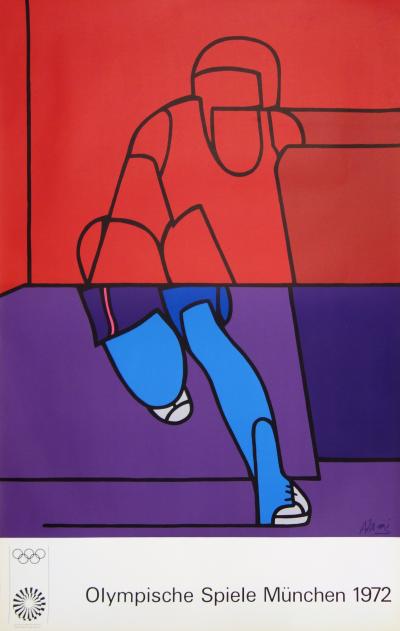 Valerio ADAMI : Le coureur - Lithographie signée 1972 2