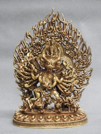 Tibet, XXe siècles, statue en bronze Mahakala 2