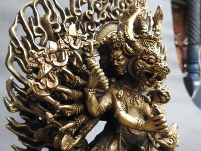 Tibet, XXe siècles, statue en bronze Mahakala 2
