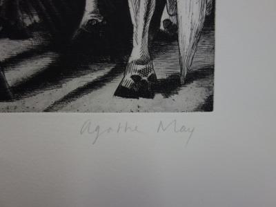 Agathe MAY : Les vaches - Gravure originale signée 2