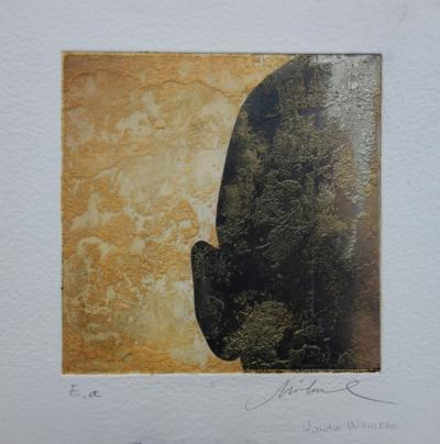 Wanda MIHULEAC: Eternal Thought, Original signed etching 2