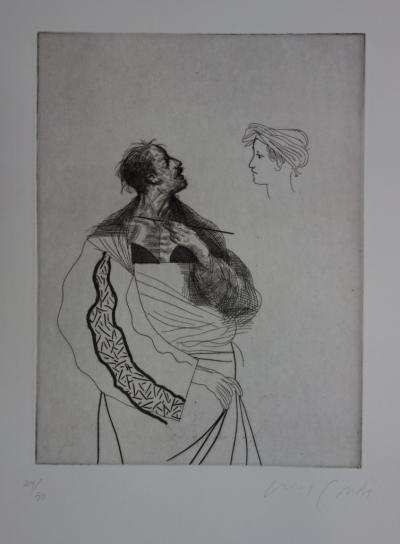 Miguel CONDE : Le peintre et son modèle, Gravure originale signée 2