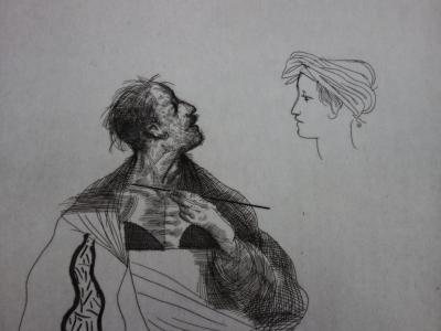Miguel CONDE : Le peintre et son modèle, Gravure originale signée 2
