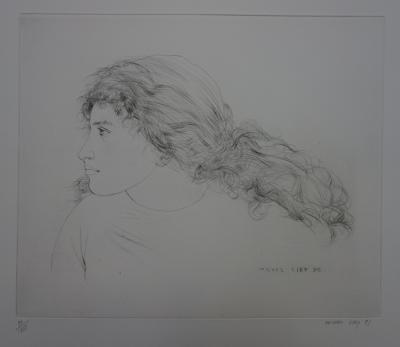 Michel CIRY : Jeune fille de profil, Gravure originale signée 2