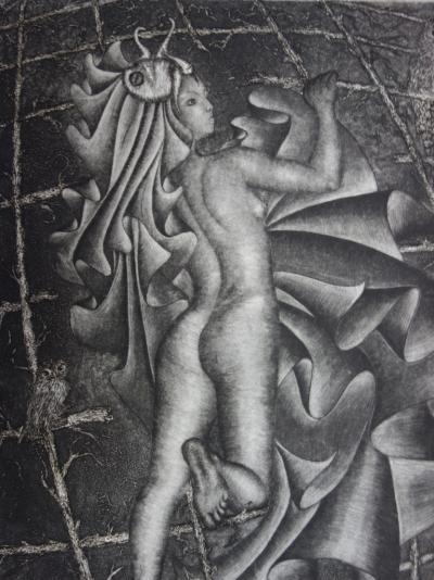 Danielle ROCHE - Nocturne, Gravure originale signée 2