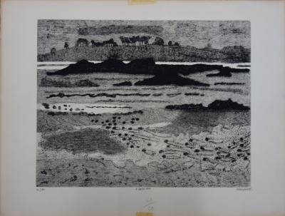 Jacques RAMONDOT - Bretagne, Marée basse, Gravure originale signée 2