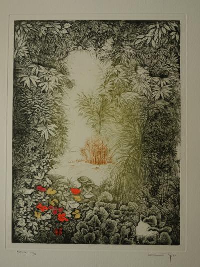 Alfonso AYUSO - Estival, Gravure originale signée 2