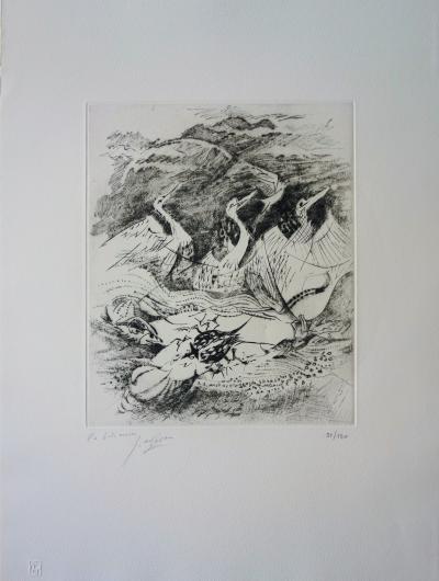 Germaine de COSTER - La bête noire, Gravure originale signée 2