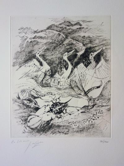 Germaine de COSTER - La bête noire, Gravure originale signée 2