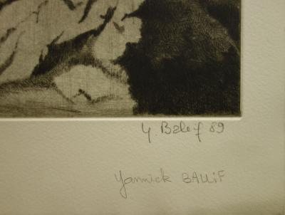 Yannick BALIF - Le ravin bleu, Gravure originale signée 2