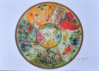 Marc CHAGALL (d’après) - Plafond de L’opéra Garnier - Lithographie signée 2