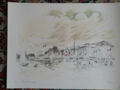 André Hambourg  - Port - Lithographie originale signée au crayon 2