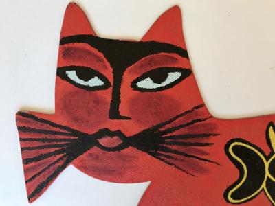 Corneille - Le chat rouge Sculpture originale signée par Corneille 2