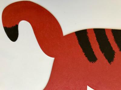 Corneille - Le chat rouge Sculpture originale signée par Corneille 2