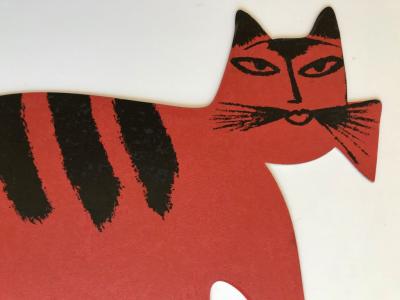 Corneille - Le chat rouge Sculpture originale signée par Corneille 2