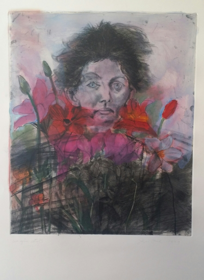 Jim DINE - ’Nancy Outside in July VI: Flowers of the Holy Land, 1979 - Gravure originale signée au crayon 2