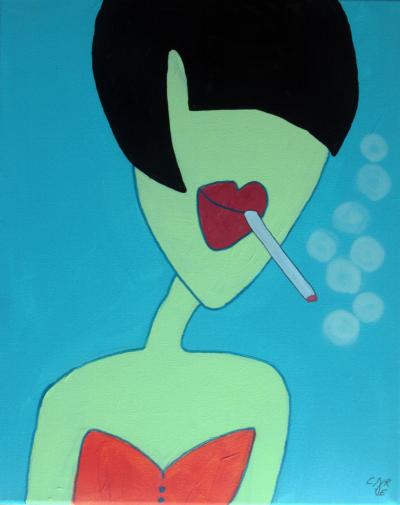 CARYE - Nicotine Girl  - Acrylique sur toile 2
