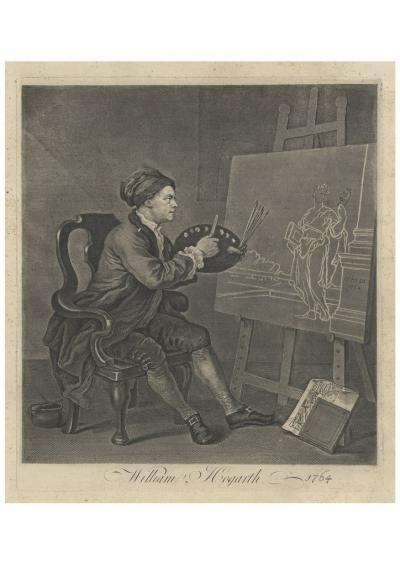 William HOGARTH (d’après) - Hogarth peint la muse de la comédie - Gravure 2