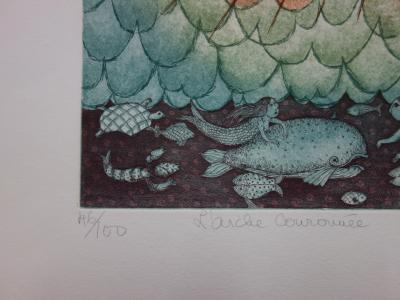 Françoise DEBERDT - L’arche couronnée, gravure originale signée 2