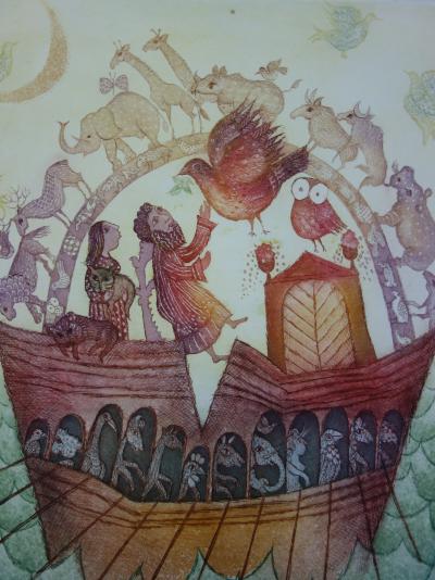 Françoise DEBERDT - L’arche couronnée, gravure originale signée 2