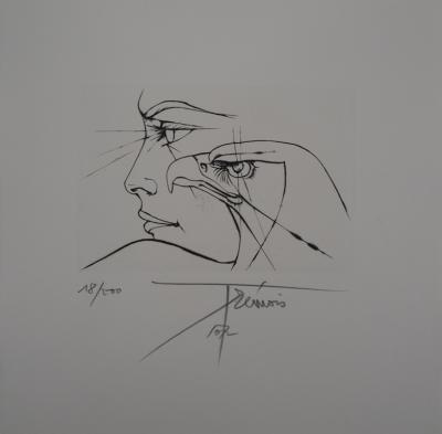 Pierre-Yves TREMOIS - Femme au regard d’Aigle, gravure originale signée 2