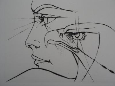 Pierre-Yves TREMOIS - Femme au regard d’Aigle, gravure originale signée 2
