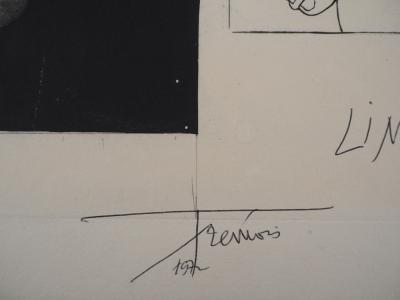 Pierre-Yves TREMOIS - Homme déroulant de l’ADN, gravure originale signée 2