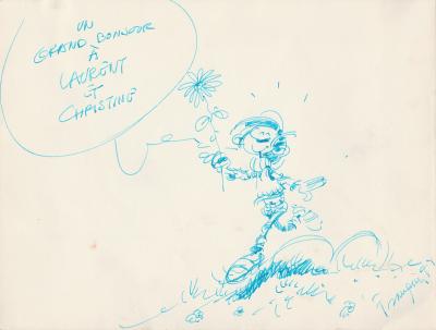 André FRANQUIN -  Gaston Lagaffe - Dessin signé 2