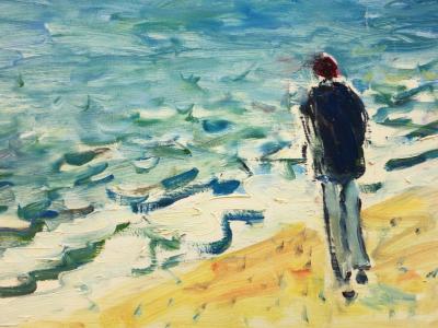 Jean-Jacques RENE: Marine, Facing the Sea - Oil on canvas Signed 2