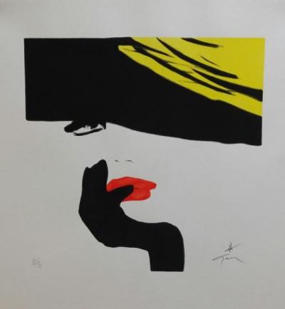 Rene GRUAU - Femme chapeau - Pochoir Jacomet signée et justifiée à la main 2
