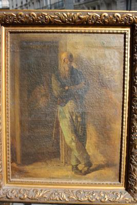 Alexandre-Désiré COLLETTE  - Le vieux vitrier, 1865 - Huile sur toile signée 2