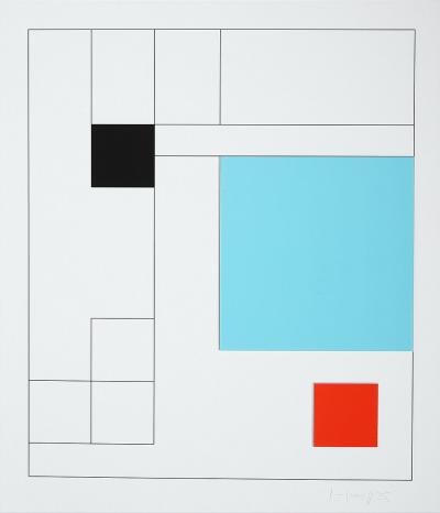 Gottfried Honegger - Composition avec trois carrés, 2015 - Sérigraphie 2