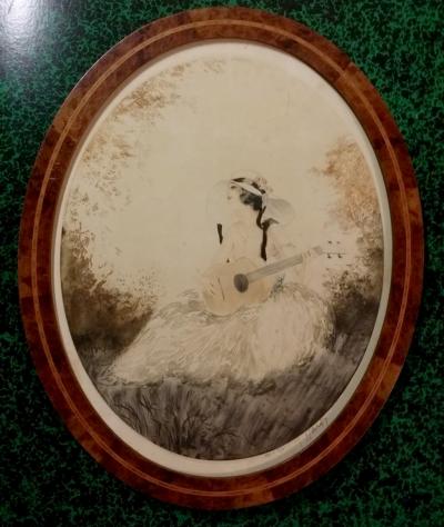 James Hardy  - La guitariste - Gravure originale signée au crayon 2