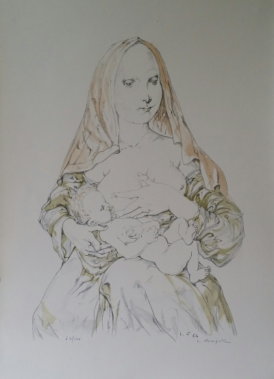 Tsuguhara Foujita  - Maternité - Lithographie originale signée au crayon 2