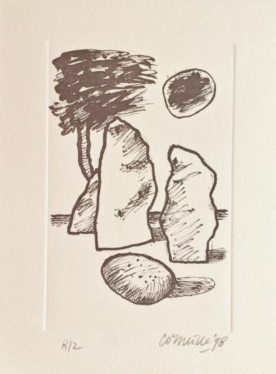 CORNEILLE - Les menhirs, 1998 - Lithographie originale signée