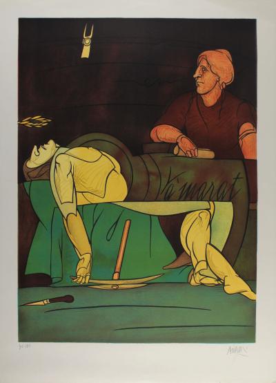 Valério ADAMI - La Mort de Marat, 1983, Lithographie 2