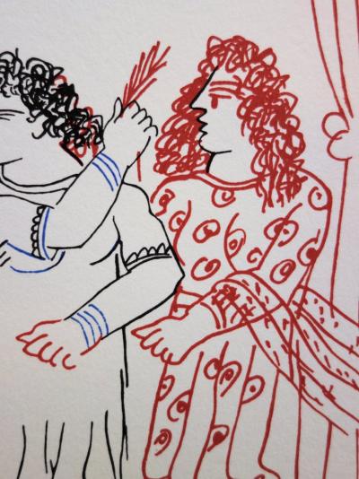 Alekos FASSIANOS: King and Greek Couple - Original lithograph signed in pencil 2