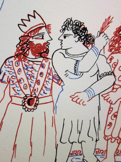 Alekos FASSIANOS: King and Greek Couple - Original lithograph signed in pencil 2