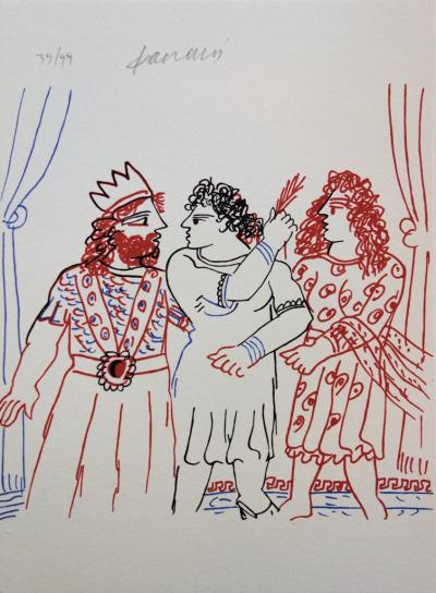 Alekos FASSIANOS : Roi et Couple Grec - Lithographie originale signée 2
