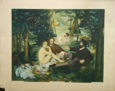 Édouard MANET (d’après) : Le Déjeuner sur l’herbe - Gravure c. 1929 2